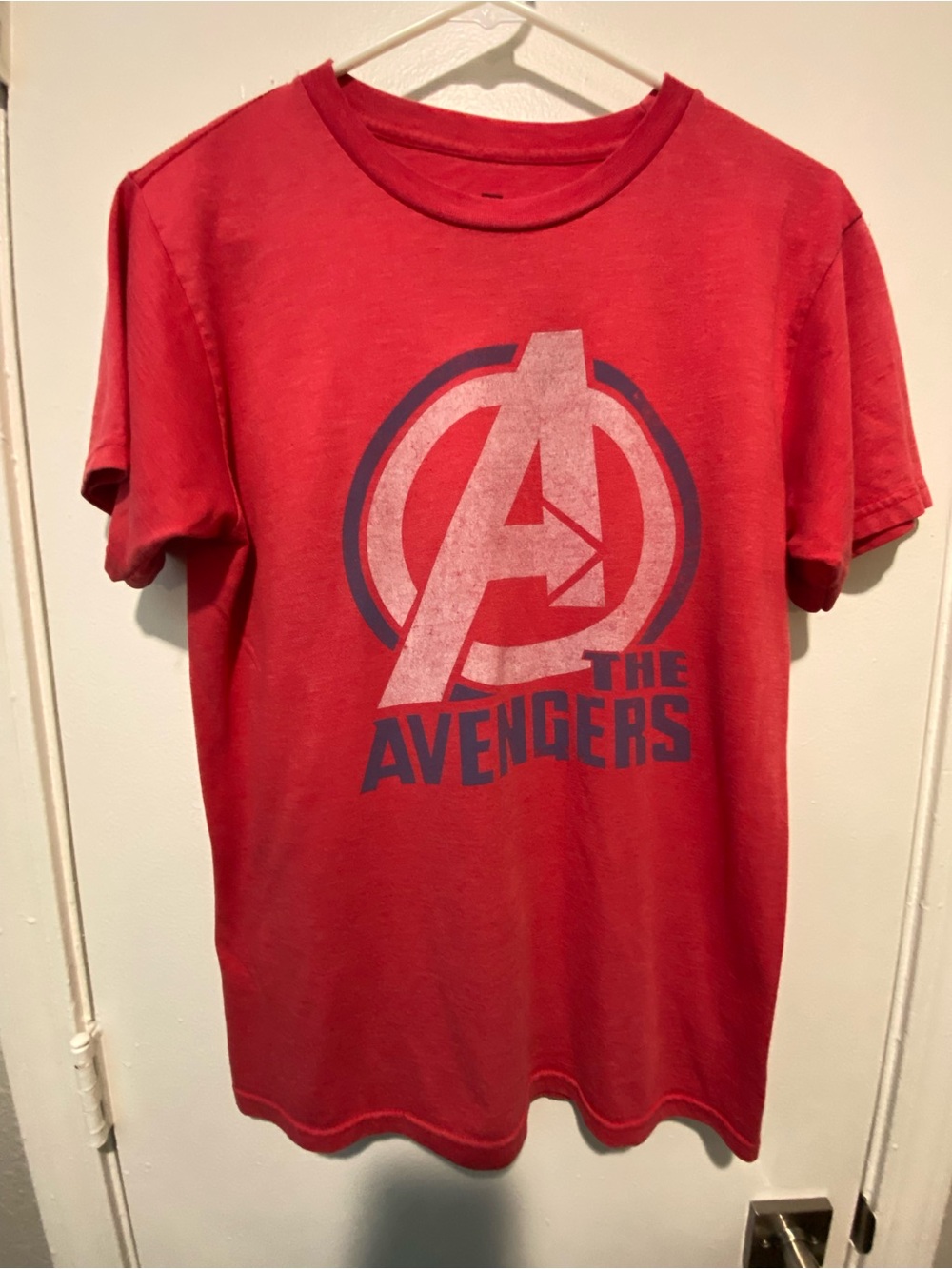 Avenger Red Crewneck Tee with Black Logo